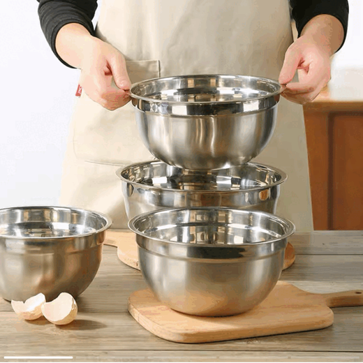Hanboko food-grade stainless steel egg beater bowl, special for baking, splash-proof whipping cream kitchen household cake mixing bowl, professional egg beater bowl