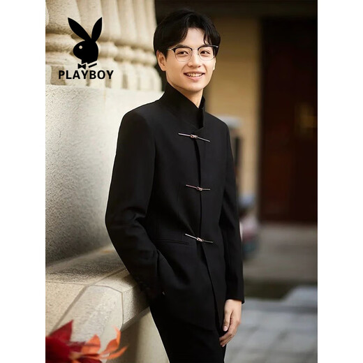 Playboy (Playboy) Nouveau costume de marié de mariage chinois ensemble zhongshan liant le support de fiançailles