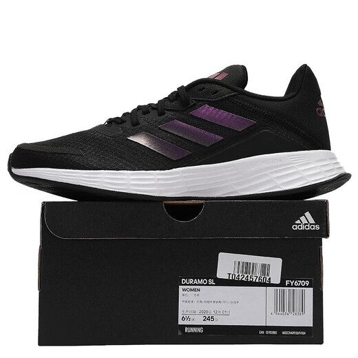 Adidas women's shoes summer new sports shoes urban running training lightweight breathable white shoes wear-resistant cushioned jogging shoes eg3291/three stripes/black 38.5