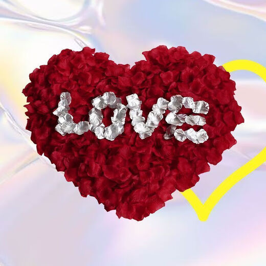 Simulated rose petals wedding hand sprinkled wedding wedding room ktv bar confession proposal Valentine's Day decoration wine red approx [1999 pieces]