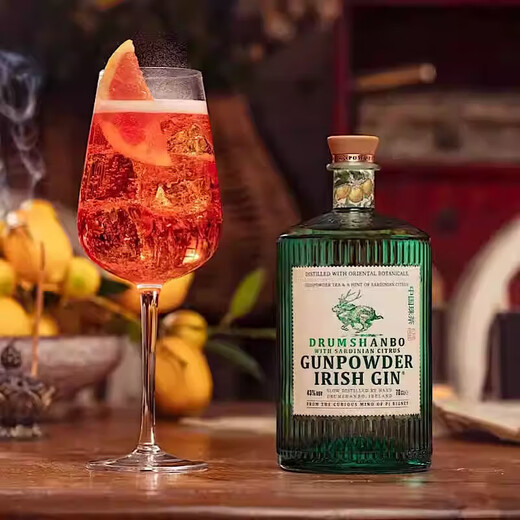
JiTu Irish original bottle imported deer antler rabbit fire flame California orange gin DRUMSHANBO GUN POWDER GIN California orange version 700mL