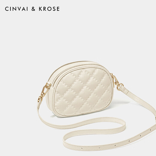 Cinvaikrose Offizielle Website Xiaoxiang Style Bag Damenbeutel 2025 Neue Pendler -Crossbody -Tasche kleine runde Tasche Geburtstag Chinesisches Valentinstag Geschenk weiß [an Freundin, Frau und Mädchen] gegeben