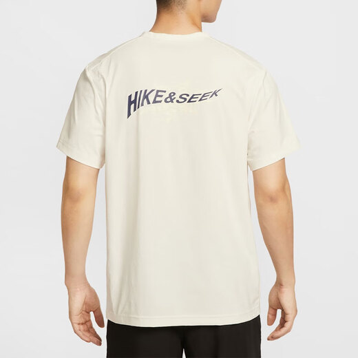 Nike (NIKE) short-sleeved T-shirt for men 2025 summer new sportswear breathable round neck casual top HF6169-133 IH8662-133 Coconut milk color UPF40+ XL