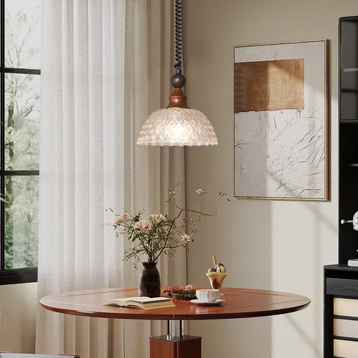 
Dingyin French cream style bedroom bedside chandelier retro creative atmosphere restaurant bar lamp middle age wasaki light fixture [9227] lifting style-three colors change light