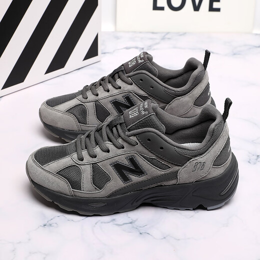 Gebbas [878 Retro-Schuhe] Mode Sportschuhe 878 Vielseitige Freiläufe Schuhe Herrenfell Vater Yuanzu Gray 878-1 36