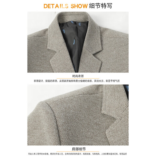TPZBWG Trajes de marca de lujo de alta gama para hombres 2025 Spring y otoño Nuevo estilo comercial Traje informal Single Western Men's Blazer Deep Coffee M 170