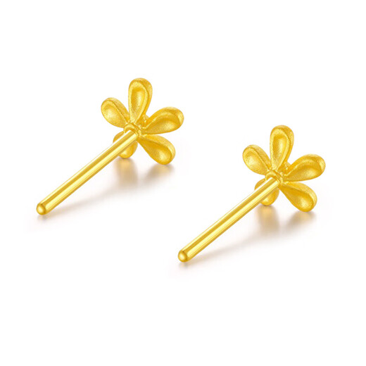 Liuguifu Jewelry Gold Earrings Flowers Pure Gold Earrings Earrings Earrings Earrings Women BE0699 0.75g