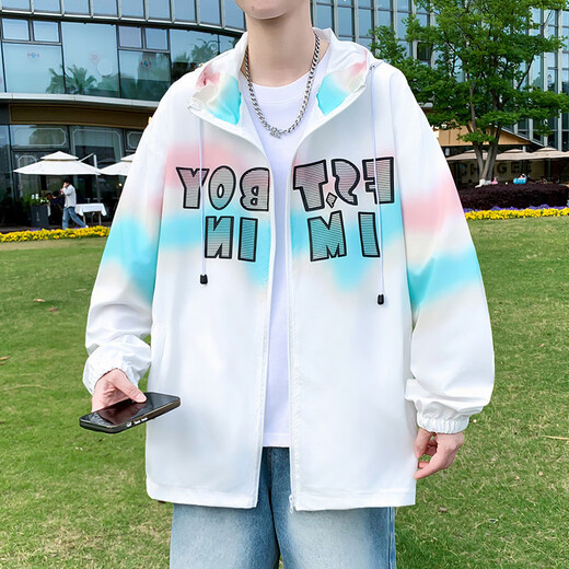 奥计高中生衣服男夏季冰丝速干男生高初中生轻青少年大童透气外套潮 6629蓝色(单件外套) 品质升级 M 70-90斤左右
