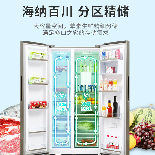 伊莱克斯（Electrolux）电冰箱智能多功能风冷无霜变频家用650升对开门冰箱ESE6629GD 质感银 650L