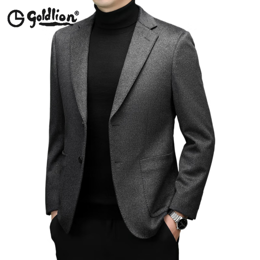 Jinlilai Wollanzug Jacke für Herbst und Winter Neugeschäft Casual Single Top Mulberry Seidenanzug Männer Flaggschiff offizielle SJ5558 Navy 2xl 185