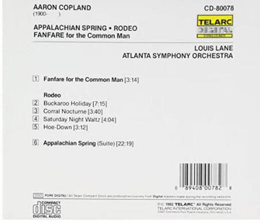 Copeland: Appalachian Spring; Pastoral Competition (Laser