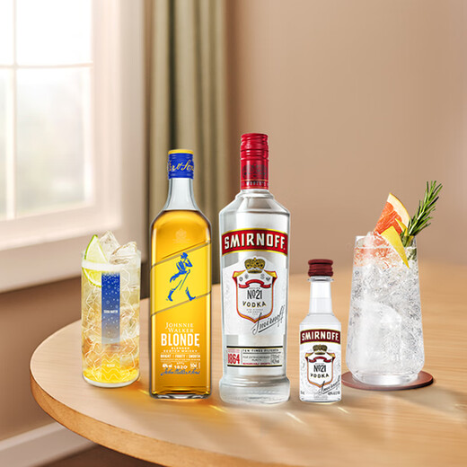 斯米诺红牌伏特加700ml+耀澄调和威士忌500ml 调酒基酒 洋酒组合