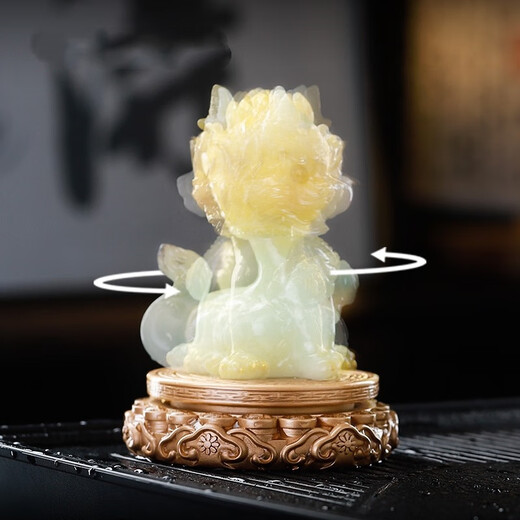 Xixi Taitai's national trend, the time comes and turns. The little dragon horse changes color when it encounters water. Tea pet ornaments can raise rotating spirit beasts. Office tea table decoration. The time comes and turns - the little dragon horse - turns golden.