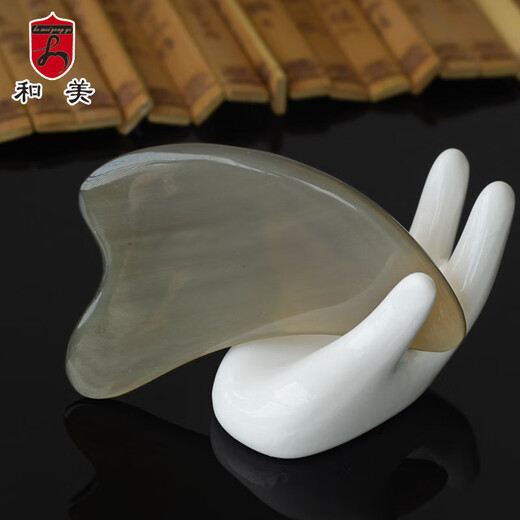 刮痧板全身通用脸部按摩器加厚天然牛角刮 6227#方形刮片厚约7mm-长宽尺寸约：11.3