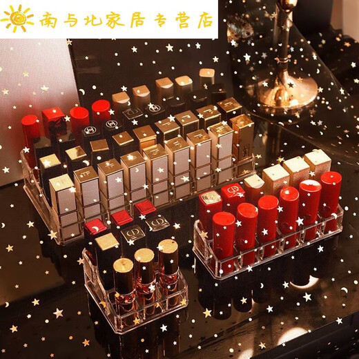 Sailotou lipstick storage box multi-grid ins style lip glaze storage rack internet celebrity transparent desktop lipstick box organizer 16-grid Guerlain box
