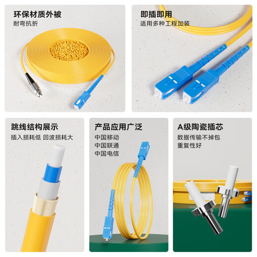 
Lekexing single-mode dual-core FC-FC fiber optic jumper telecommunications grade 3 meters SC-SC engineering SC-SC/FC/ST/LC optical cable extension cable 1/3/5/10/15/20 meters pigtail single-mode dual-core FC-LC 5 meters