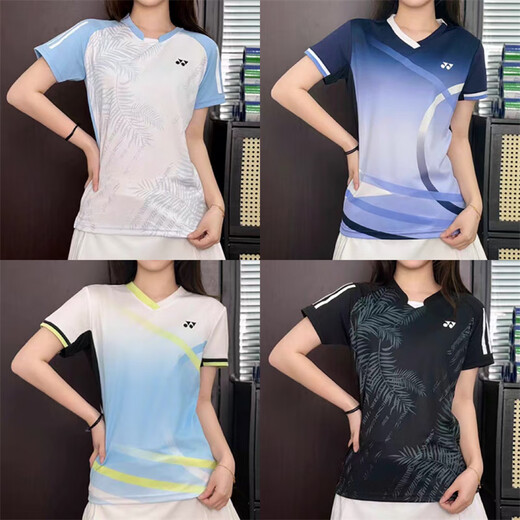 Yonex's new badminton uniform for men and women quick-drying breathable short-sleeved competition uniform for couples golf T-shirt customization watermelon red 9227 red shorts L