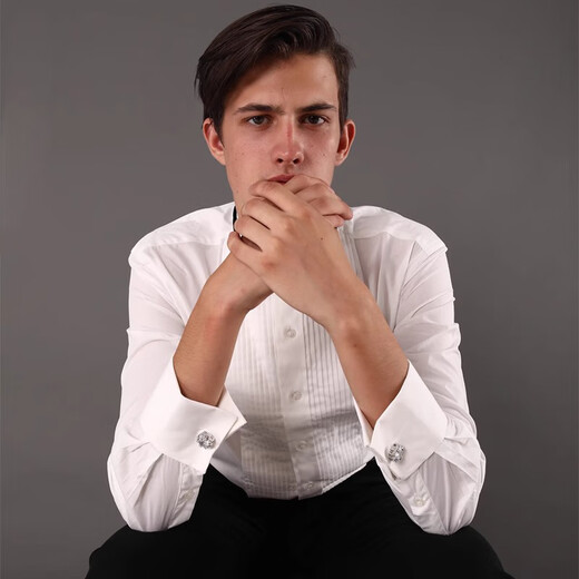 T&Twenties我心永恒袖扣男袖钉法式衬衫袖口钉衬衣扣cufflinks 【袖扣+领带夹套装】银色领带夹