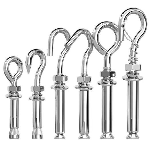 Tianzhuo Hardware 304/201 stainless steel expansion screw hook, hook, ring, pull-explosion bolt M10 M6 normal opening 304 material 8 pcs