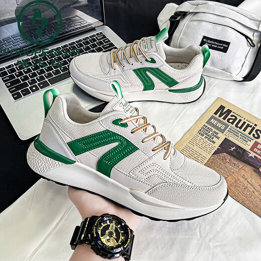 
Woodpecker 2025 summer new extra-large size mesh shoes 45 casual sports shoes 46 Forrest Gump shoes 47 plus size fat men's shoes 48 H9903 white and blue 45