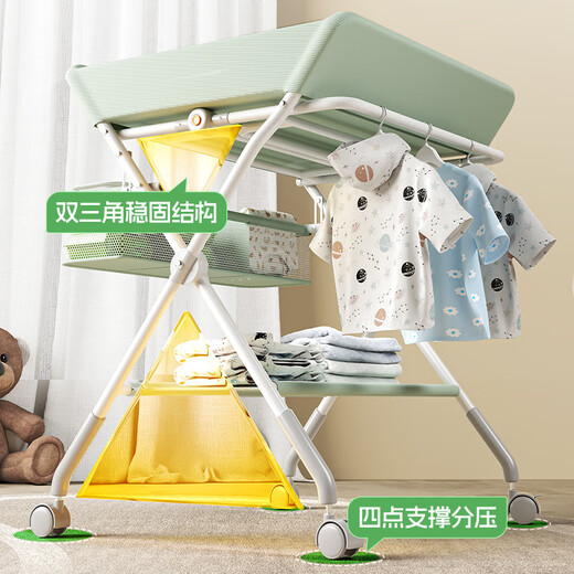 
IGIFTFIRE Diaper Table Baby Care Table Newborn Diaper Change Diaper Touching and Bathing Integrated Table Multi-functional Space Gray (Basic Model)