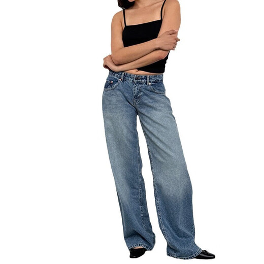 Lee Kids American Retro Low Raise non élastique lavage droit de lavage droit pour les femmes Pantalons féminins de la rue à l'automne