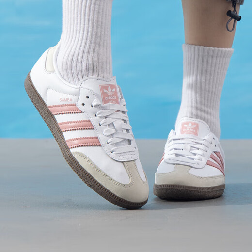 阿迪达斯 （adidas）女鞋2025春季新款T头鞋复古德训鞋VL COURT 3.0运动板鞋 JI2677/白/奇迹紫粉/汉玉白 35.5