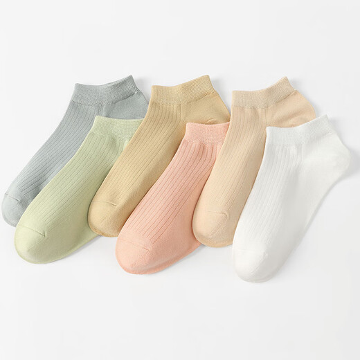 
Fenten Women's Socks Breathable Cotton Socks 6 Pair Pack 2025 New Socks Not Easy to Fall and Skin-Friendly Casual Socks