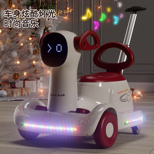 Children's electric drift car, baby toy car, can sit on one person, with remote control, baby four-wheel car, charging stroller, exclusive remote control version, mint green, 6V7 battery + remote control, dual drive + music light + push handle