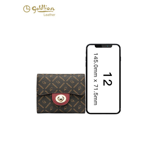 Jinlilai 2025 Spring Neue Retro -gedruckte Brieftasche Frauenkartentasche Mode Brieftasche Klappkurzmünze Clip -Tasche Wein rot