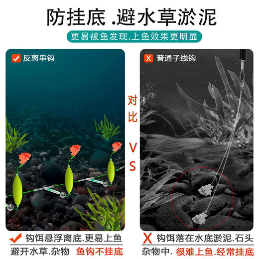 Newly upgraded anti-bottom string hook finished European carp double hook anti-water fishing group Jinxiu Jinhaixi Iseni 1 set three string hook anti-bottom string hook Iseni No. 6