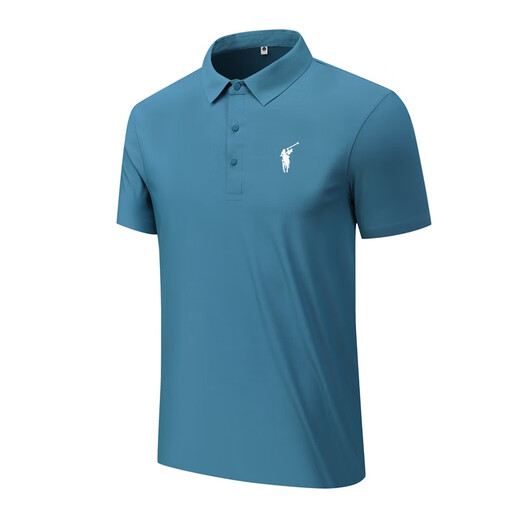 POLO SPORT保罗polo衫男士夏季新款冰丝凉感短袖商务休闲翻领薄款体恤T恤衫 12358#藏青 M 均码