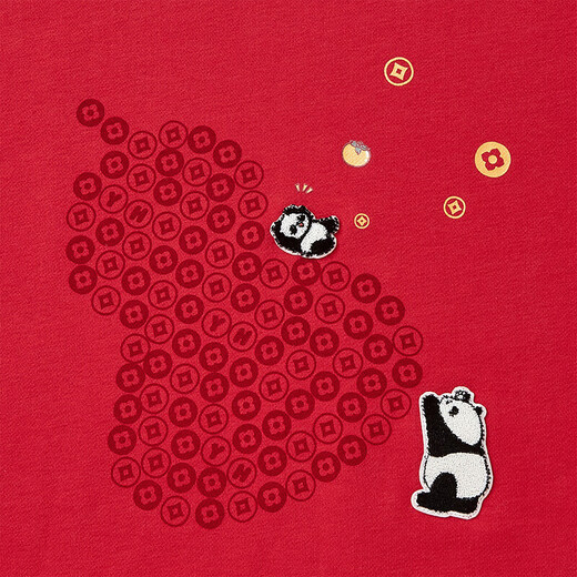 YEEHOO YEEHOO parent-child wear long-sleeved T-shirt for a family of three and four spring and autumn baby clothes 2025 new New Year red sweatshirt - 165 CM