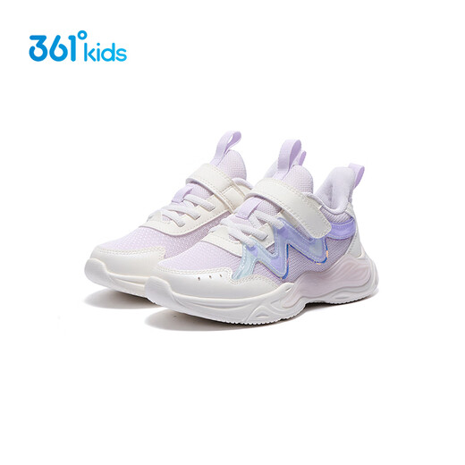 361 Children's Shoes Children's Sports Shoes 2025 Autumn Girls Light Soft Elastic Sweet Childlike Casual Shoes Purple 32