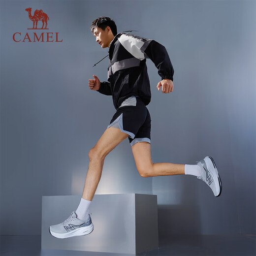 骆驼（CAMEL）厚底运动男鞋缓震回弹体测跑步鞋子 K15C09L7001 黑/芯片灰 43