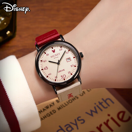 Disney (Disney) girl student canvas strap waterproof quartz watch good-looking girl junior high school student exam watch New Year gift