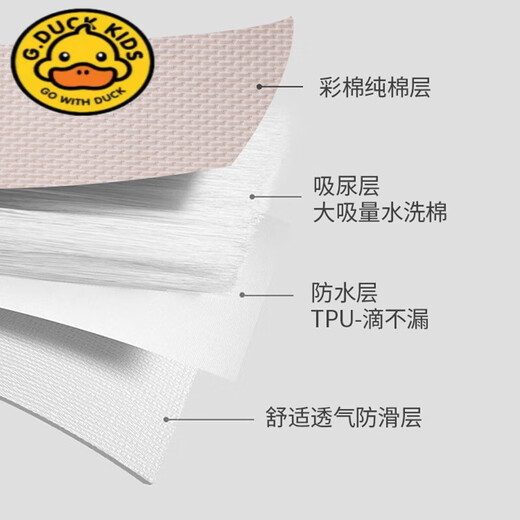 G.DUCKKIDS婴儿隔尿垫防水可洗纯棉透气小号新生儿尿布垫防漏彩棉宝宝隔夜垫 棕白条纹 0片装 25*35五条