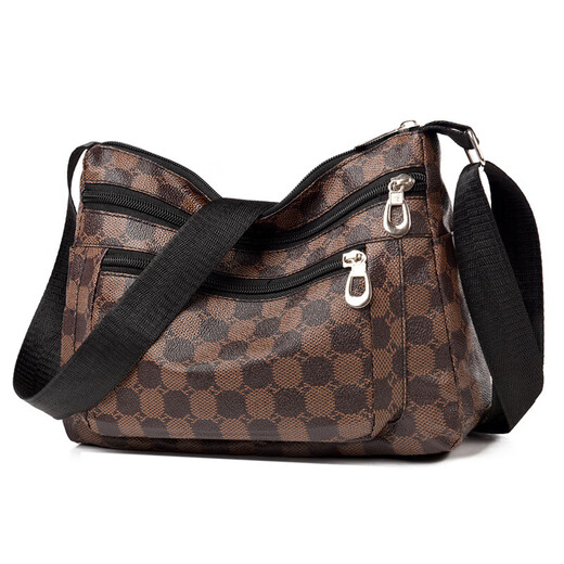 
PSVORT new versatile and atmospheric middle-aged women's bag mother bag multi-layer soft leather one-shoulder crossbody bag mother-in-law bag crossbody bag arrow pattern