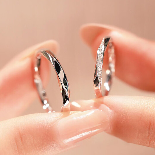 The key to true love, the Möbius strip - pt950 platinum ring, couple's ring, platinum wedding ring, diamond niche, light luxury, custom engraving, PT950 platinum men's ring, size 9-12, single