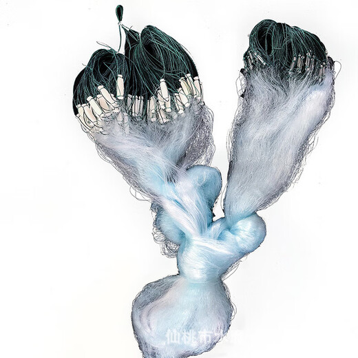 Single layer floating net fishing net nylon three layer sunken net thickened fishing net soft silk thin line weighted crucian carp net meal bar hanging net single layer 1 finger 1.2 meters high 30 meters long (sinking net)