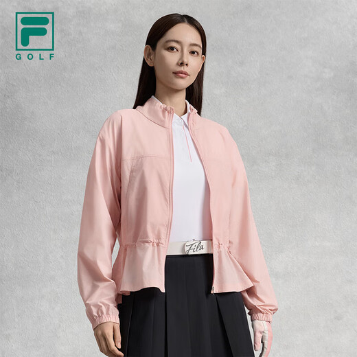 斐乐（FILA）官方女士梭织外套2025秋季新款高尔夫运动宽松立领上衣 湘妃粉-LP XL 175/92A/XL