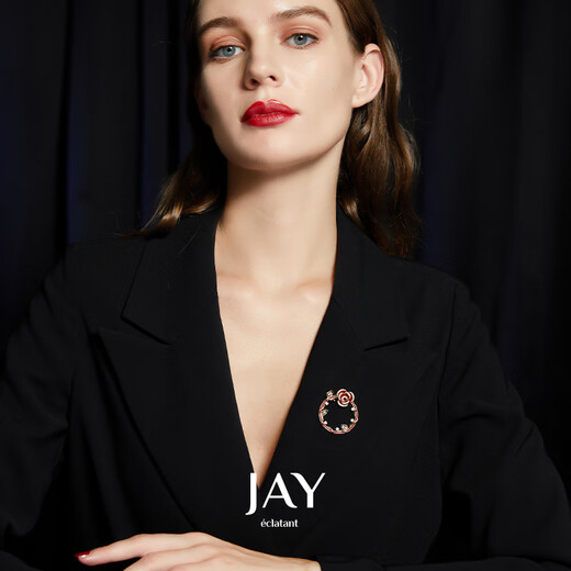 Yuansi Thorns Rose Brooch High-end Light Luxury Red Pin Shirt Collar Pin Corsage Accessories Birthday Gift Red