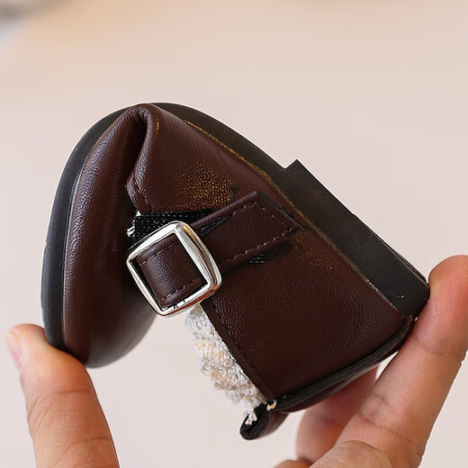 Princess shoes, girls' leather shoes, summer children's shoes, black baby shoes, spring and summer little girls' soft-soled shallow mouth shoes, black 23, inner length 14.5cm