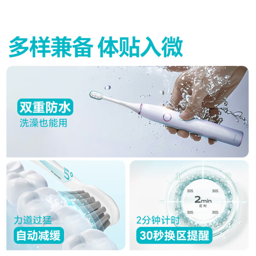 罗曼（ROAMAN）电动牙刷牙医推荐深度清洁净白全升级缓震小果刷送女男朋友情侣结婚生日礼物家电国家补贴T10X-B白