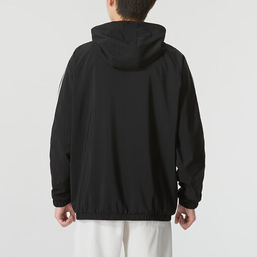 adidas Sportanzug Herren Sportwear Fashion Drei-Streifen gewebte Kapuzenjacke Jacke Casual Hosen Hosen ein Stück gewebte Jacke/Tasche mit Reißverschluss S