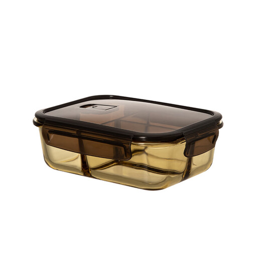 Xitianlong household thickened lunch box partition multi-grid lunch box with lid office workers can heat lunch box and high glass bowl H-9761 food grade glass lunch box (large long grid style
