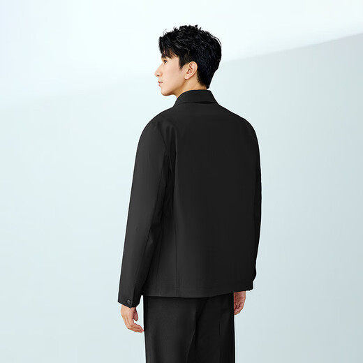 HLA Heilan Home Jacket Men's Light Business Collar High Lapel Stiff Jacket Men's 25 Autumn Black 90 HWJAW3J058A L 175/92A Recommended 137~150Jin Jin equals 0.5 kg