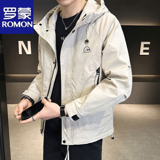 Veste pour hommes Romon Automne Nouvelle veste de travail à capuche Veste masculine Veste de veste en ventre lâche veste mince pour hommes moutarde verte jk9197 m