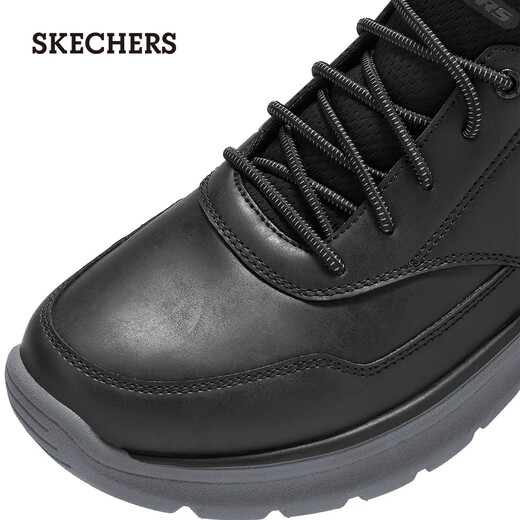Skechers leather shoes men's slip-on soft-soled casual leather shoes 2025 autumn new arch support flash-on shoes 205492