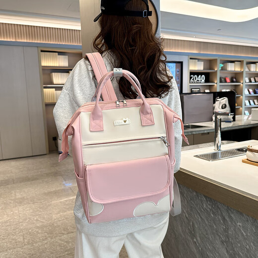 新款妈咪包双肩包多功能背奶包妈妈包母婴妈妈户外出行手提旅行包 浅绿色